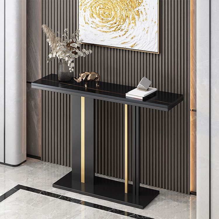 Modern Stone Console Table 1 Shelf 31.5" Tall End Table for Hall