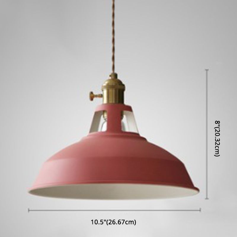 Kitchen Barn Metal Shade Pendant Lamp 1 Light Nordic Style Macaron Colored Hanging Lamp