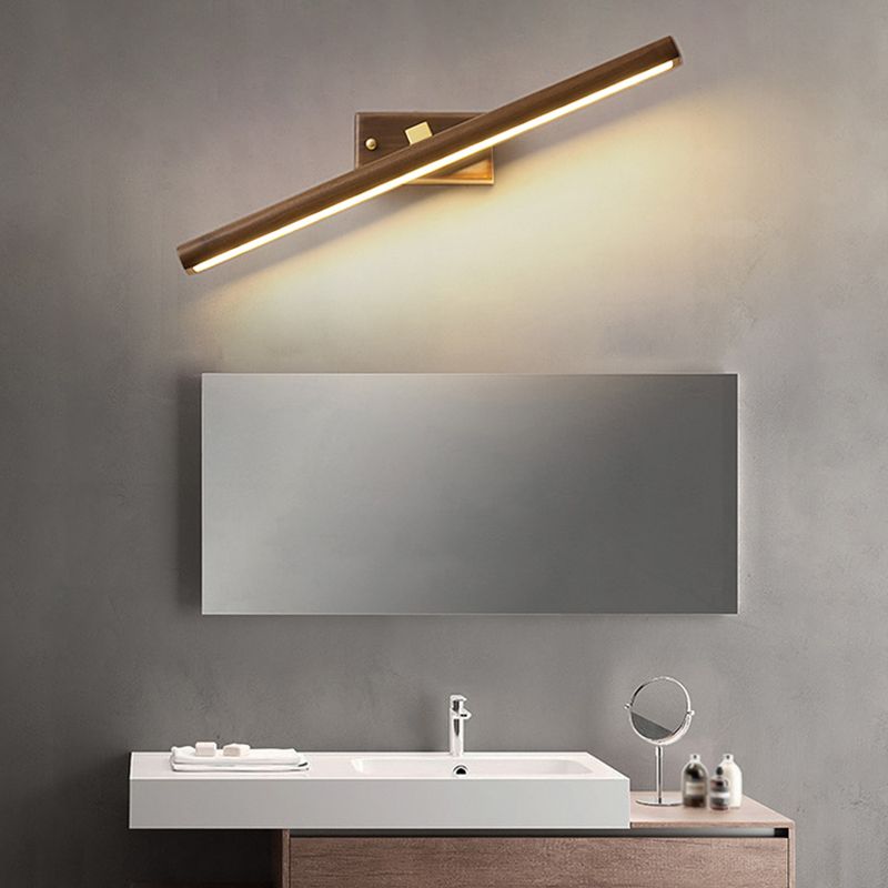 Modern Wooden Makeup Mirror Light Rotatable LED Mirror Lamp Fixture for Bathroom