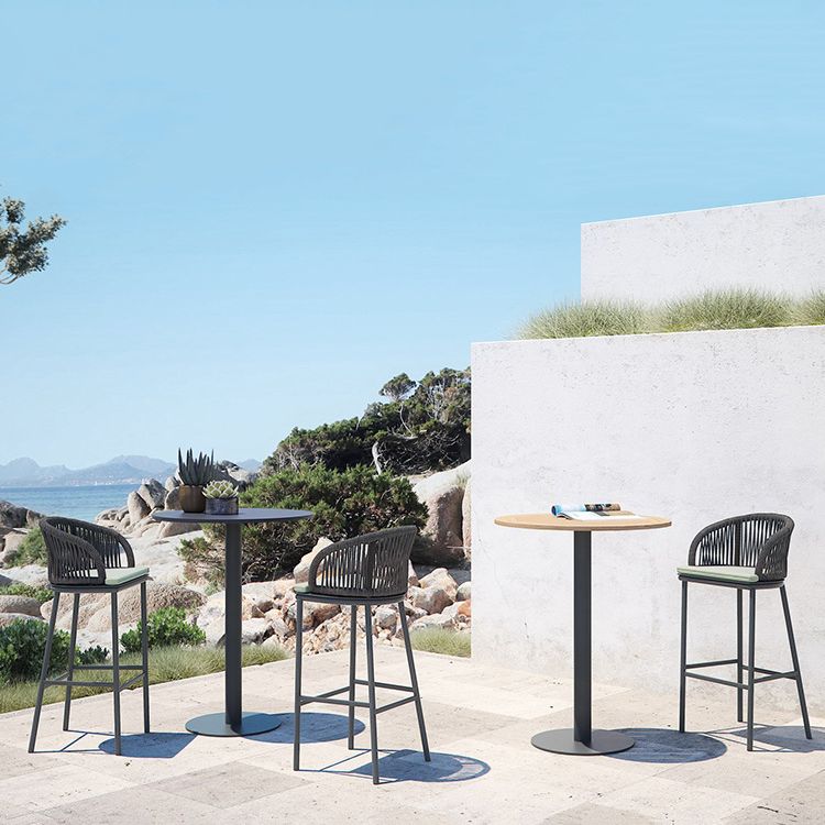 Industrial Round Bar Table Set 1/2/3 Pieces Metal Bar Table Set for Outdoor