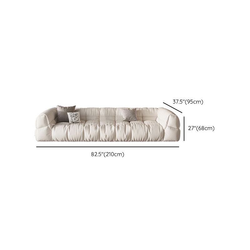 Contemporary White Cushions Tuxedo Arm Living Room Standard Settee