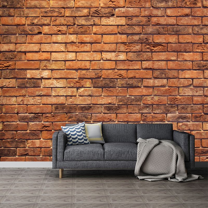 Horizontal Photography Brick Wall Mural Environment Friendly Wallpaper for Room