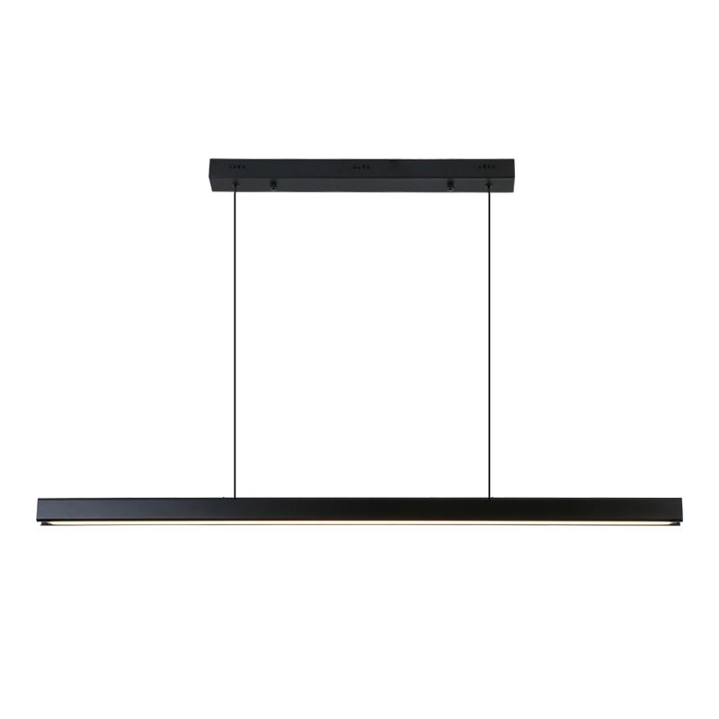 Modern Rectangle Island Chandelier 1-Light Restaurant Pendant Lighting with Acrylic Shade