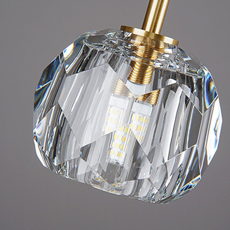 Forme rond Crystal Hanging Light Modern Style Multi Lights Assemblées de luminaires suspendus