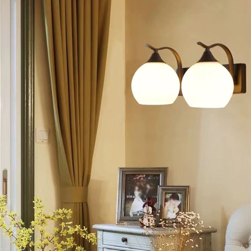 Modern Vanity Lighting Glass Shade Wall Light Fixture for Bathroom