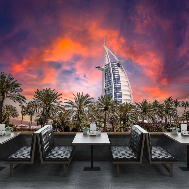 Modern Style City Mural Stain Resistant Wall Art for Living Room, Made to Measure