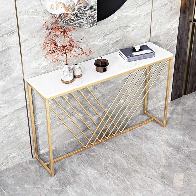 Rectangle Console Accent Table Antique Finish Sofa Console Table in Stone
