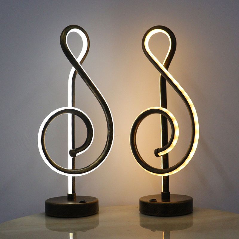 1 lampada da comodino lineare leggero lampade in metallo metallico contemporaneo in nero