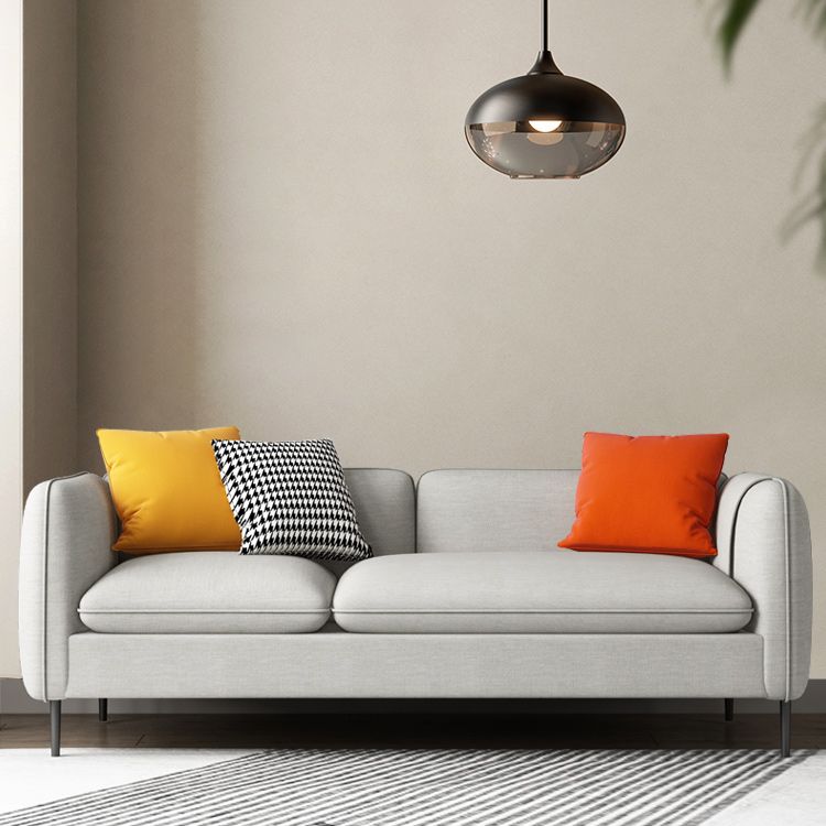 Modern 29.92" H Linen Square Arm Sofa with Pillows and Storage
