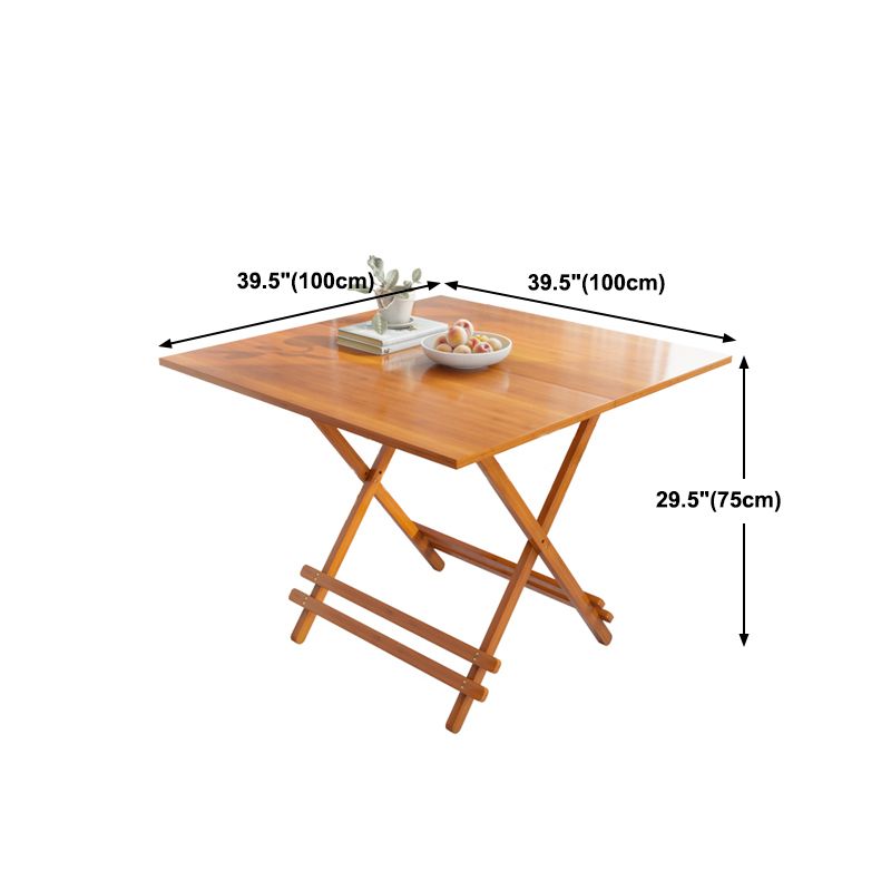 Modern Bamboo Pedestal Dining Table Natural Folding Table for Kitchen