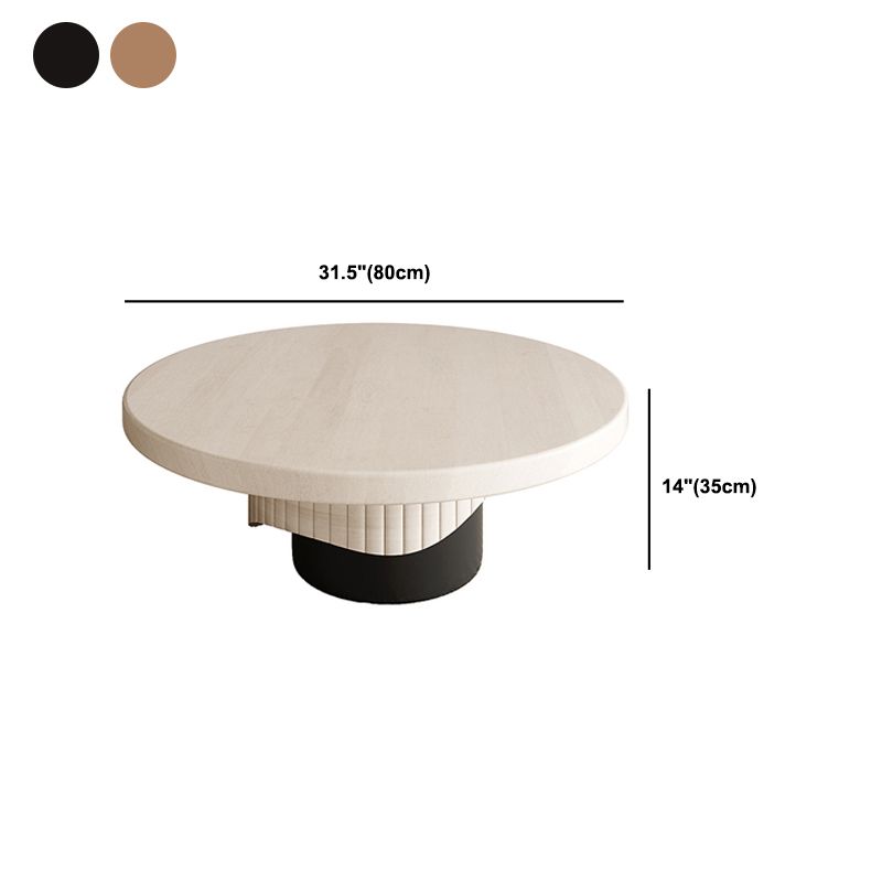 Scandinavian Round Wood Coffee Table Pedestal Cocktail Table