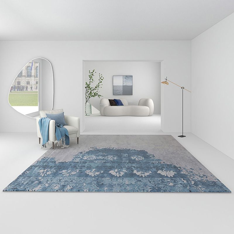 Grey Line Pattern Area Carpet Polyester Modern Area Rug Stain Resistant Rug for Home Decor