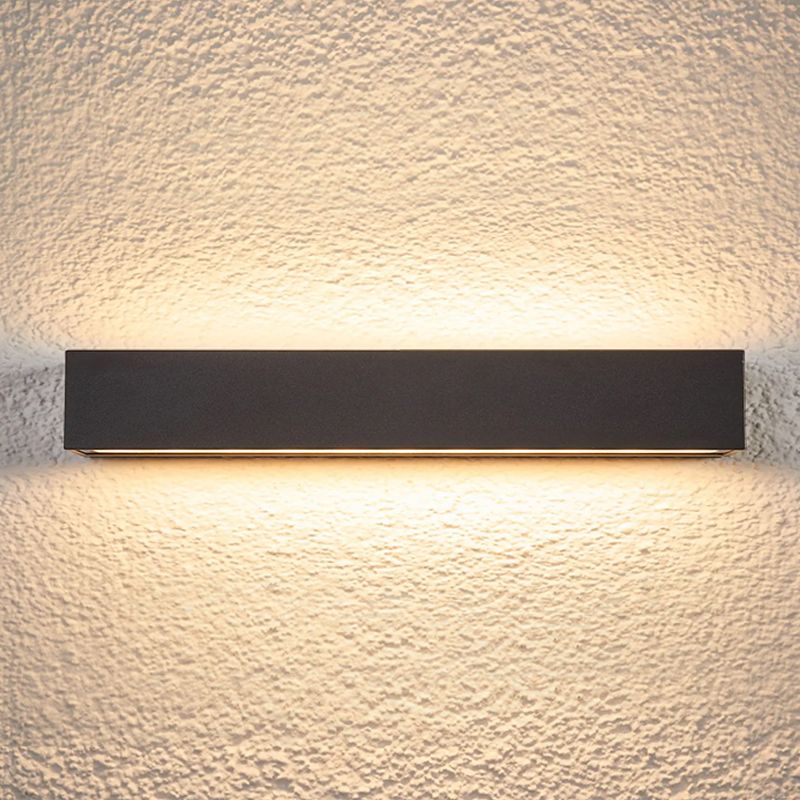 Quadratische Form Metallwandbeleuchtung moderne 1 leichte Wandmontagebeleuchtung in Schwarz