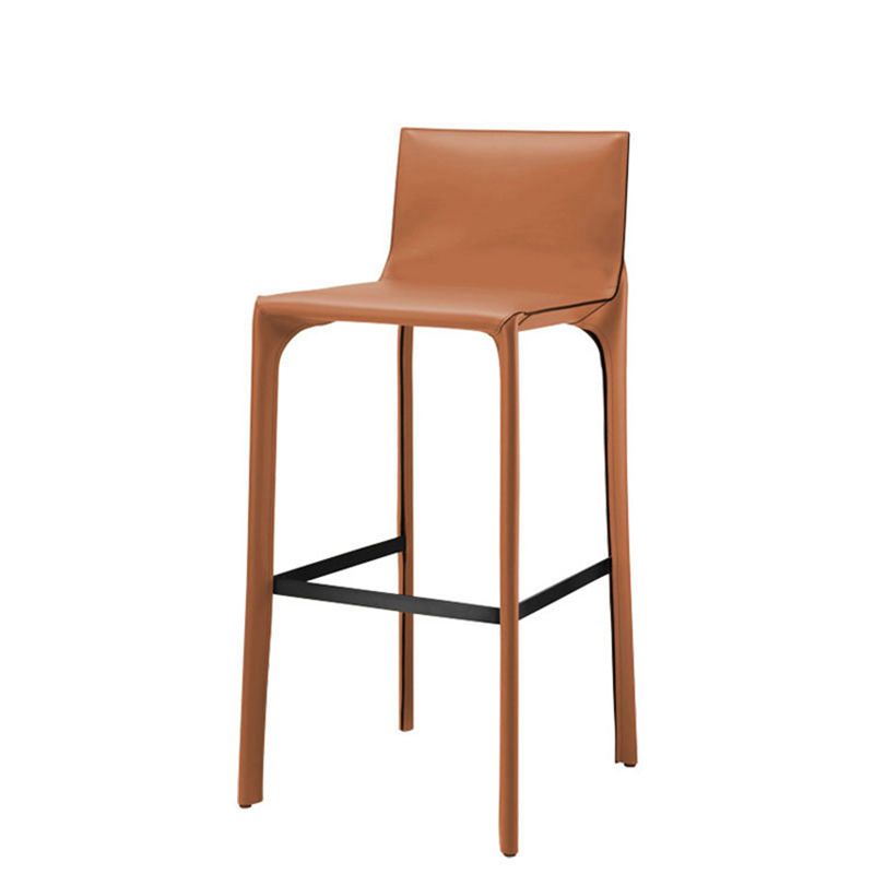 Contemporary Metal Counter Height Stools with Low Back Bar Stool