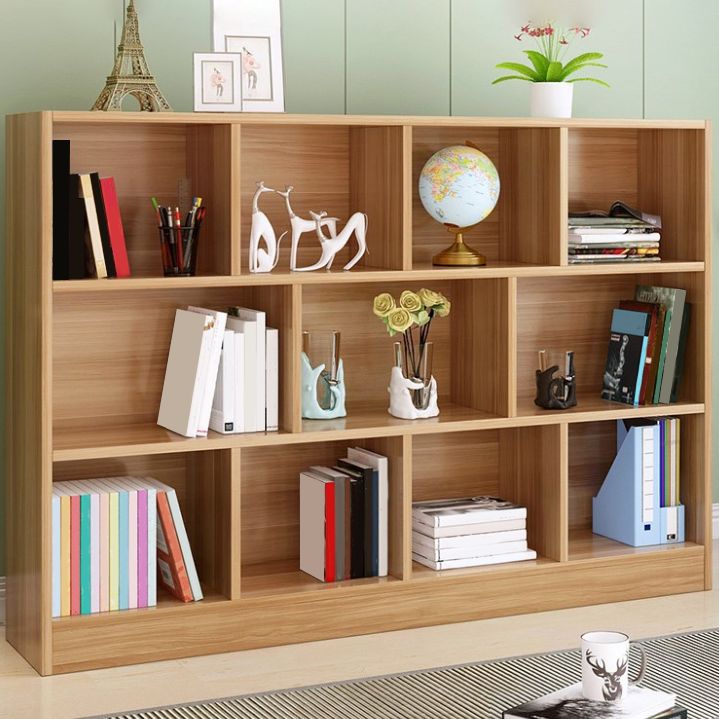 Scandinavian Standard Bookcase Closed Back Engineered Wood Bookshelf