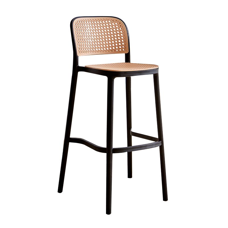 Modern Style Plastic Counter Stool Low Back Barstool with Footrest