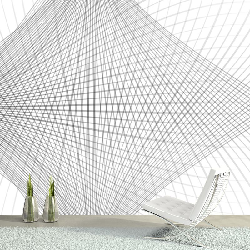 Whole Crisscrossed Line Mural Decal Moisture Resistant Minimalist Living Room Wall Decor