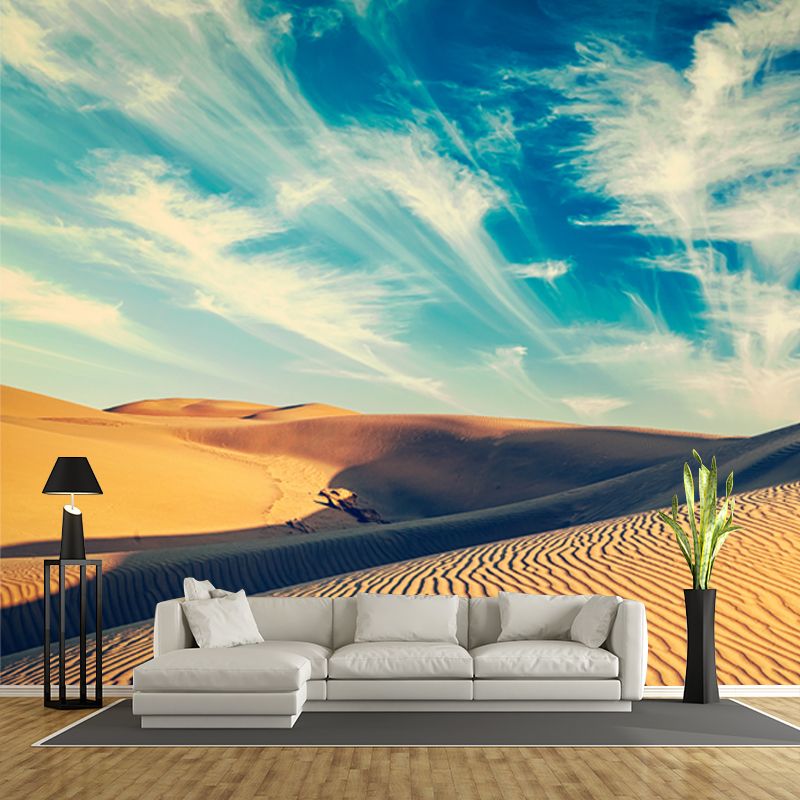 Yellow Contemporary Mural Full-Size View of Desert and Sky Wall Decor for Bedroom