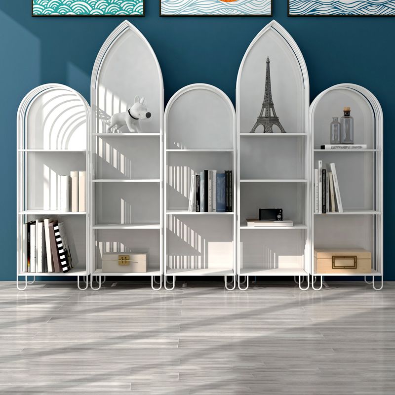 Glam Standard Bookcase Metal Closed Back Bookshelf with Shelves
