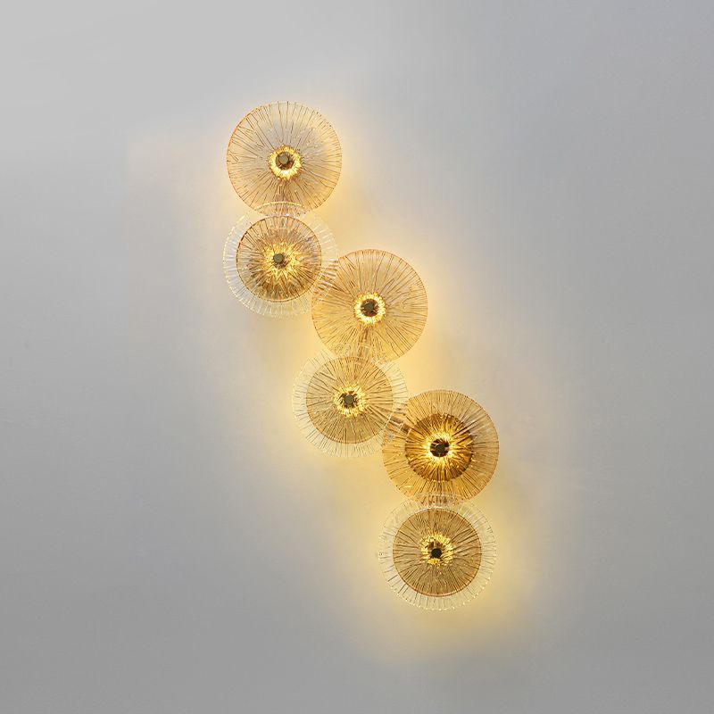 Moderner Stil Wandleuchte runde Form Mehrlicht -Wandlicht mit Glas für Schlafzimmer