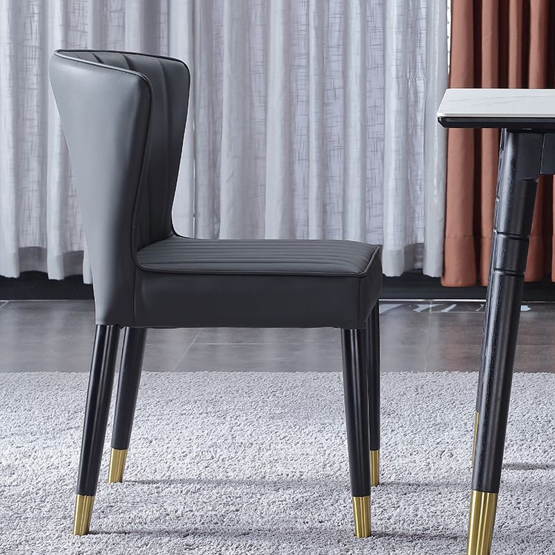 Indoor Scandinavian Side Chair Upholstered Wingback Wood Dining Room Chair