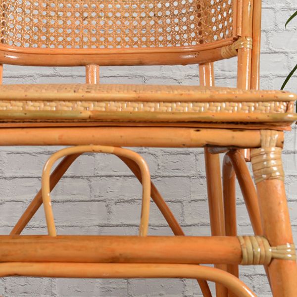 Contemporary Armless Wicker Chair Home Cane Back Dining Chair