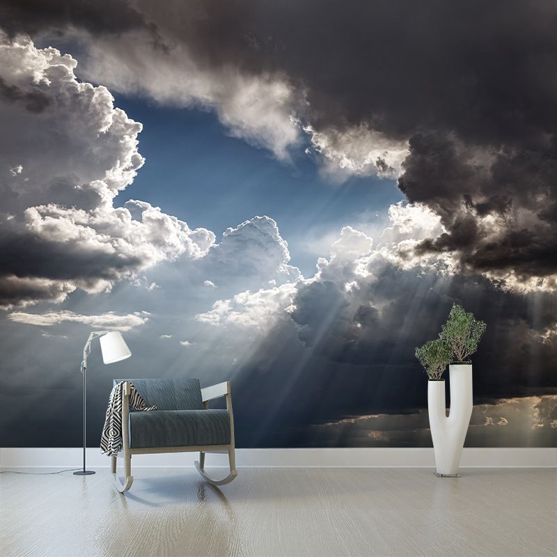 White Clounds Mural Wall Paper Home Decorations for Kitchen Livingroom Bedroom