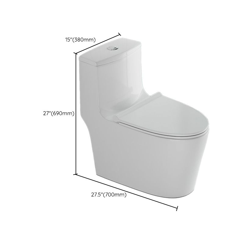 Traditional One Piece Toilet Floor Mounted White Toilet Bowl for Washroom