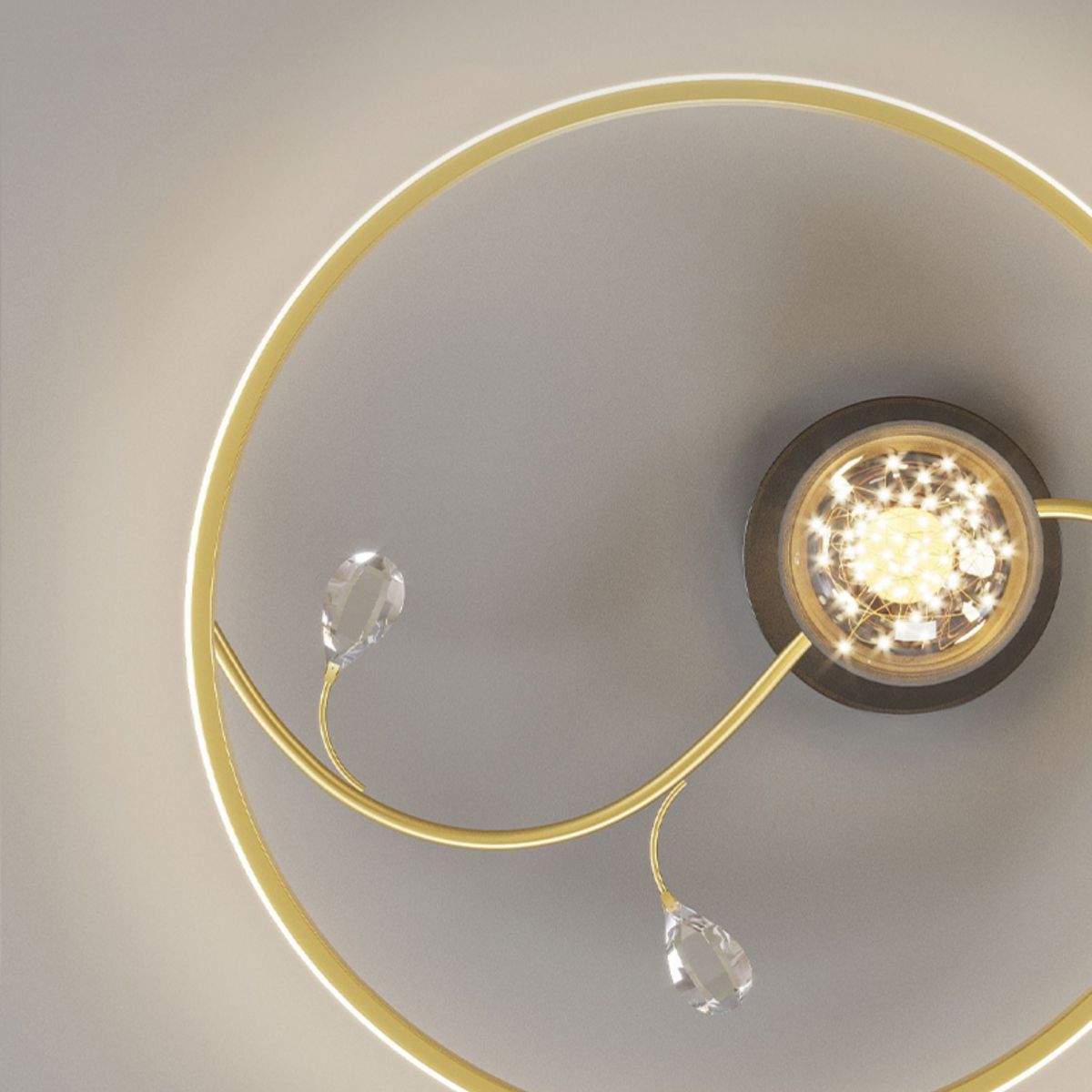 Lámpara de montaje de led de 1 luz dorada lámpara de montura de metal contemporánea lámpara de techo de techo para dormitorio