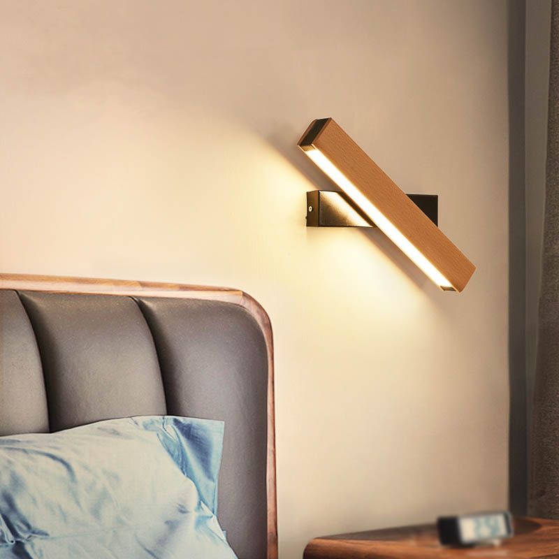 1 luce contemporanea montata a parete contemporanea in legno in legno a filo con la parete con monte
