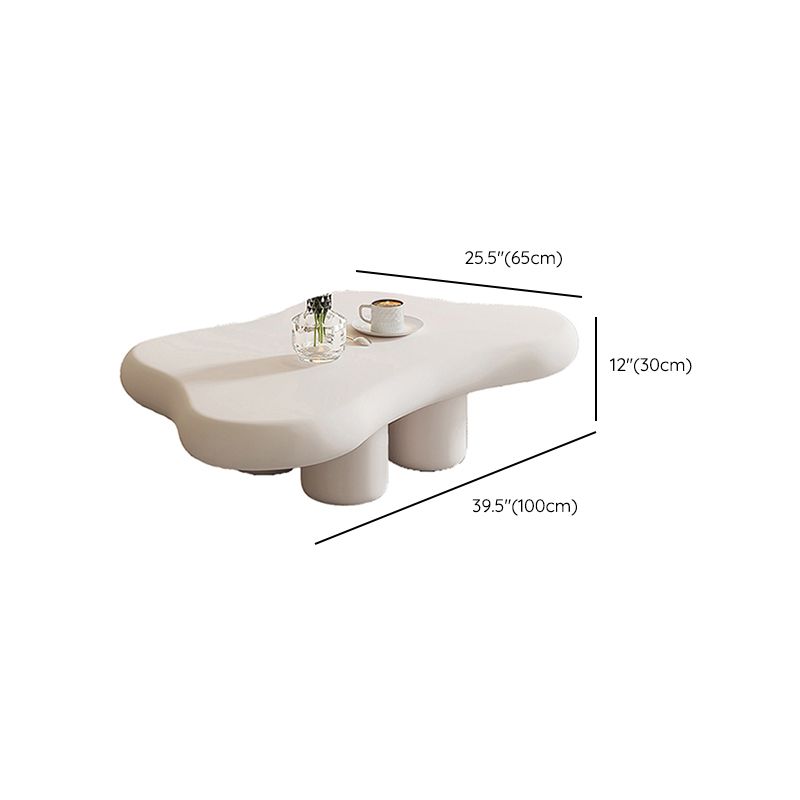 Artificial Wood Coffee or End Table Contemporary 4 Legs Coffee Table in Beige