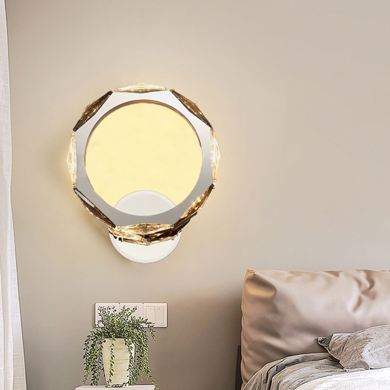 Modern Style Wall Mount Lamp LED with Crystal Shade for Bedroom