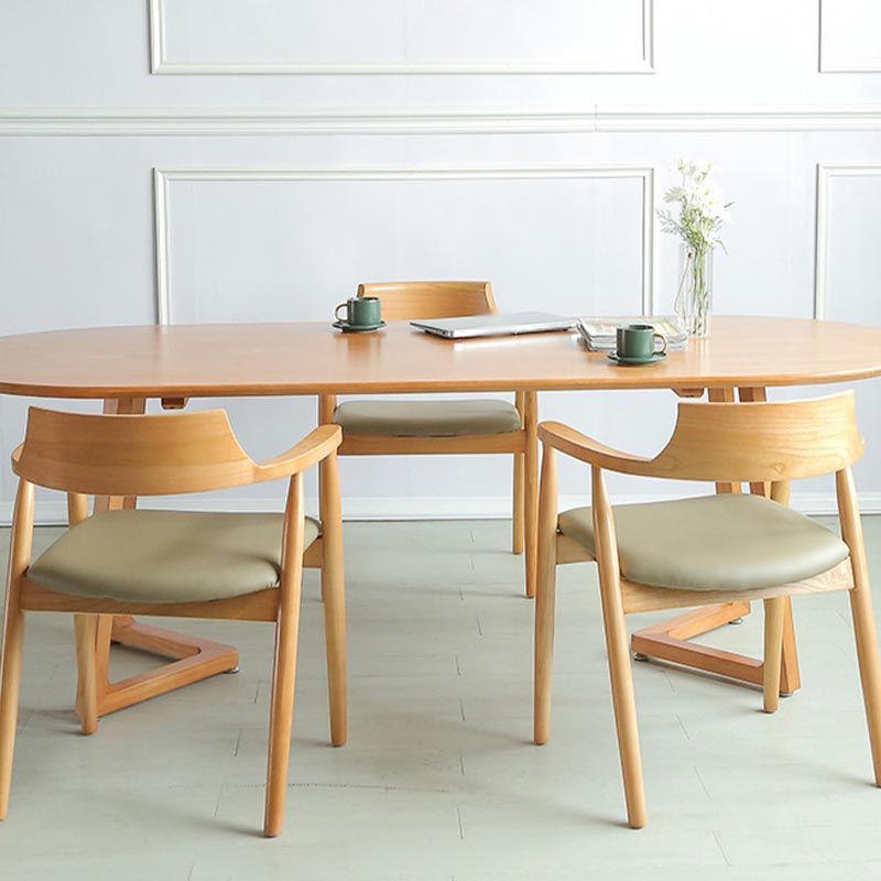 Simplicity Restaurant Table Oval Solid Wood Dining Table for Dining Room