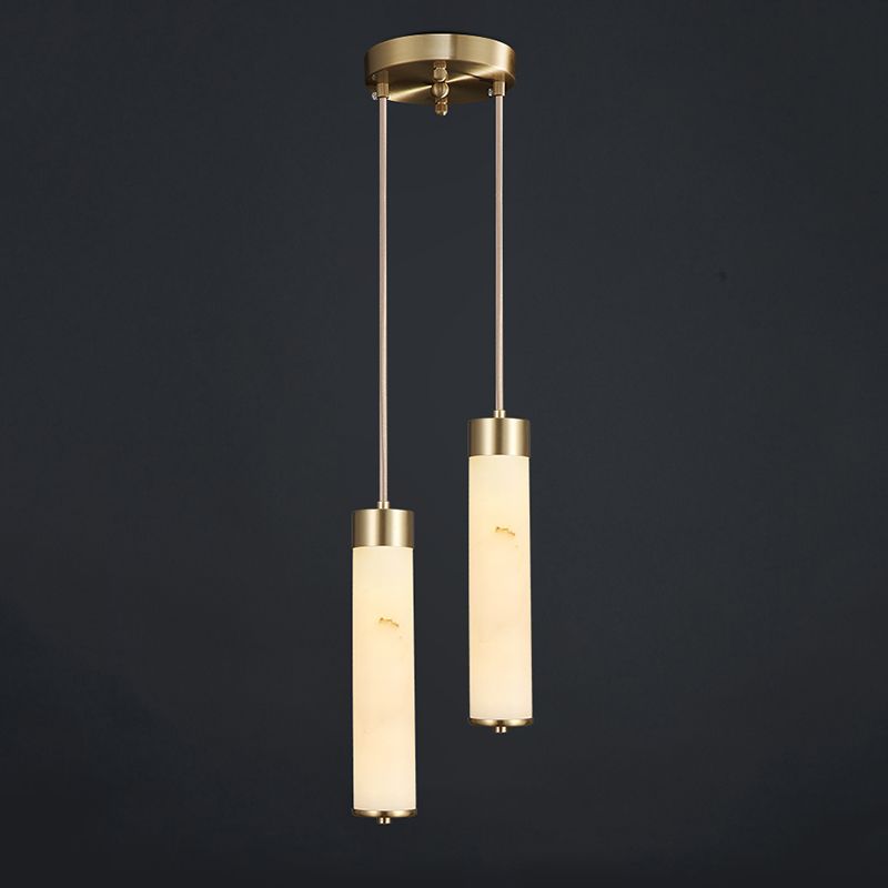 Steencilinder hanger verlichting armatuur moderne stijl led messing plafond hanglampje