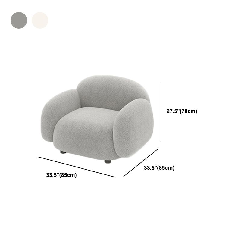 27.5" H Modern Faux Leather/wool Square Arm Sofa For Living Room