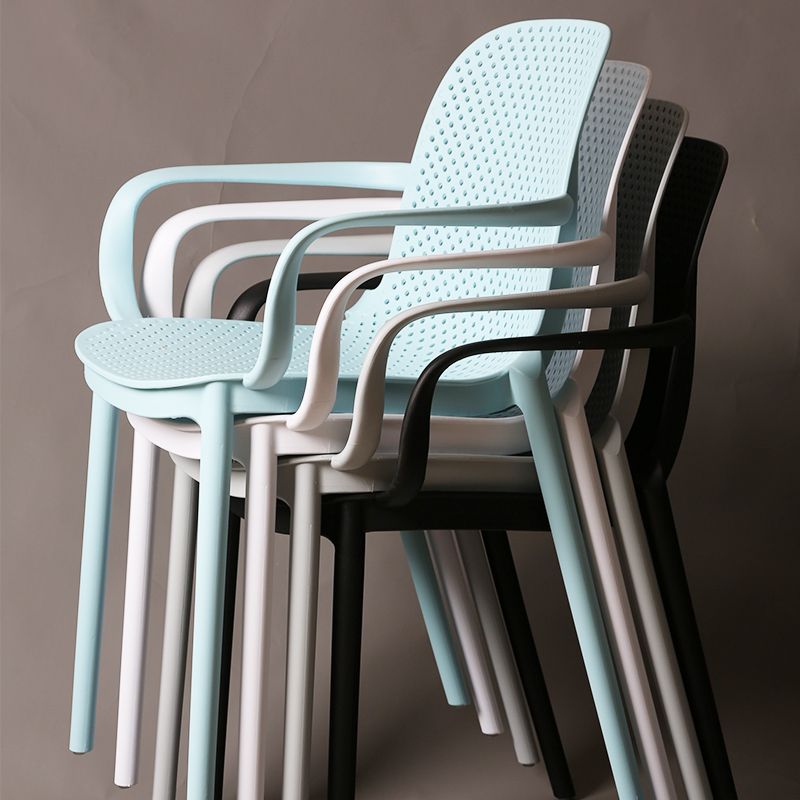 Eigentijdse stijl plastic eetkamerstoel Dining stapelbare stoelen voor keuken (set van 4)