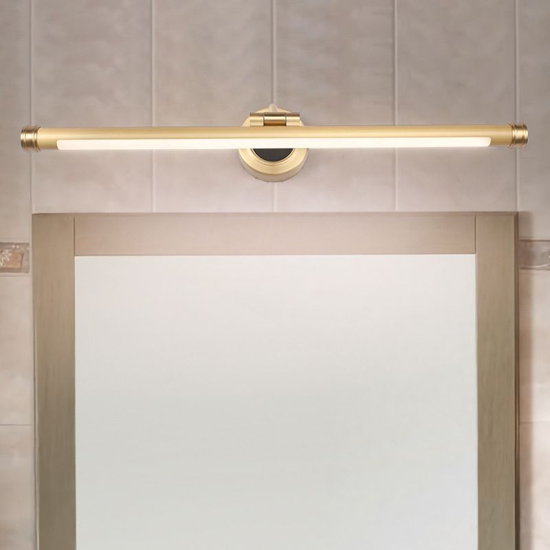 Traditional Pole Shaped Vanity Light Metal LED Sconce Light Fixture with Adjustable Arm