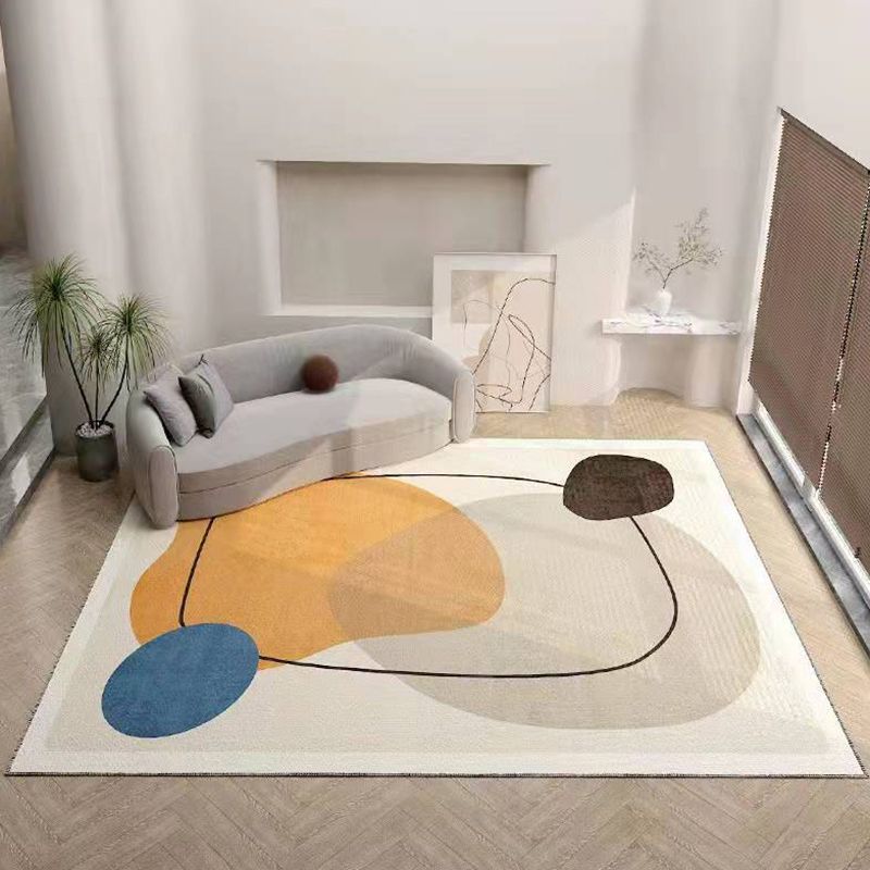 Rapis de couleur de couleur orange Polyester tapis lavable moderne pour décoration intérieure