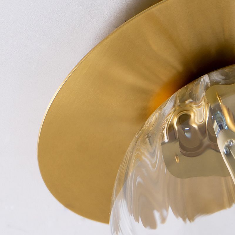 Golden Flush Mount Lighting Contemporary Globe Ceiling Light for Home