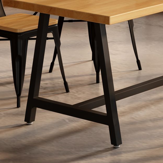 Industrial Rectangle Dining Table Set 1/2/3/5 Pieces with Metal Base Kitchen Furniture Set