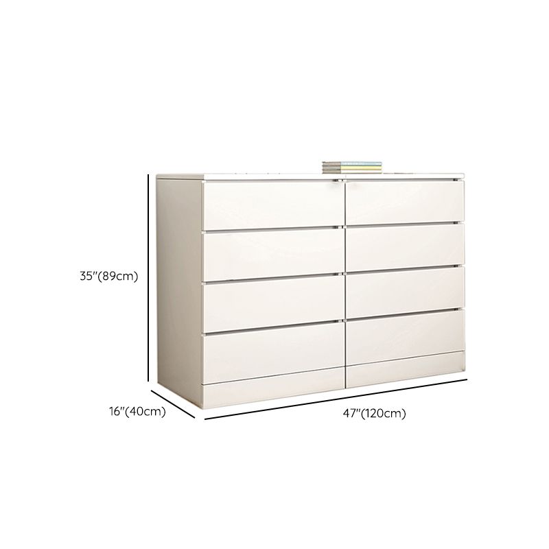Contemporary Manufactured Wood Accent Chest Rectangle White Accent Chest with Drawer