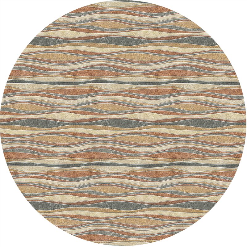 Round Multicolor Simple Area Rug Polyester Blooming Effect Carpet Easy Care Rug for Home Decoration