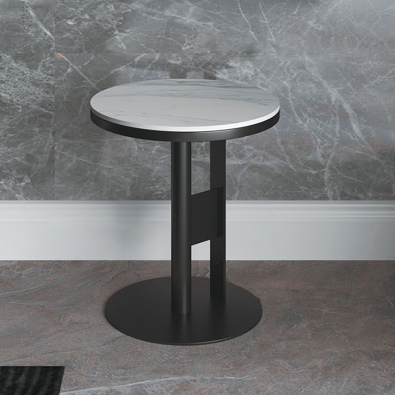 Contemporary Accent Side Table Round Pedestal Living Room Metal Corner Table