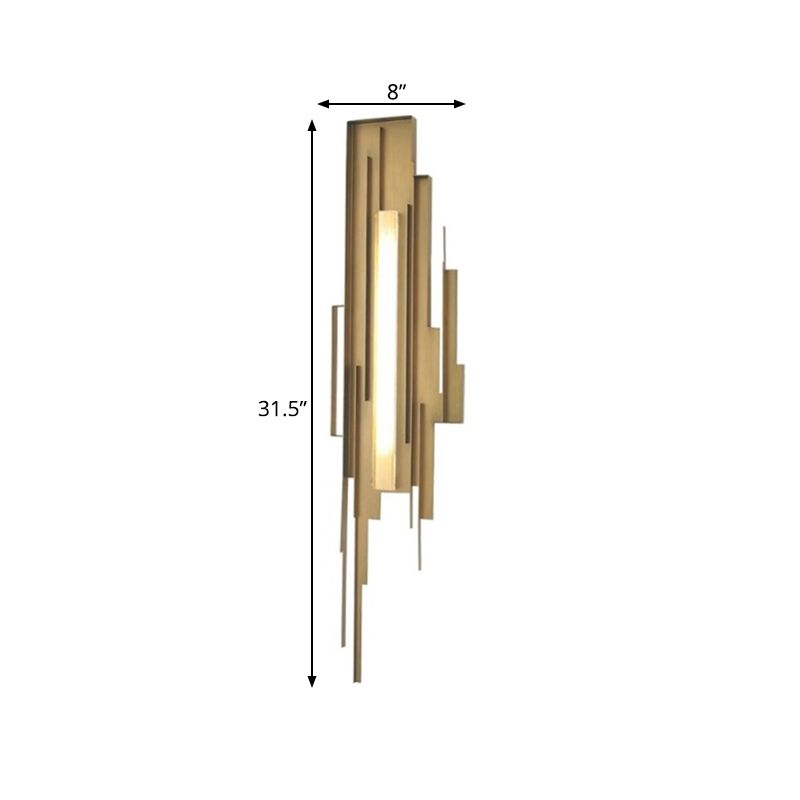 Iluminación de montaje de pared geométrica de metal minimalismo LED Gold Wall Light Splock para sala de estar