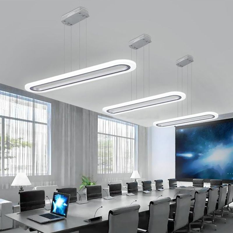 Nouveau éclairage de lustre linéaire en aluminium blanc moderne pour le bureau