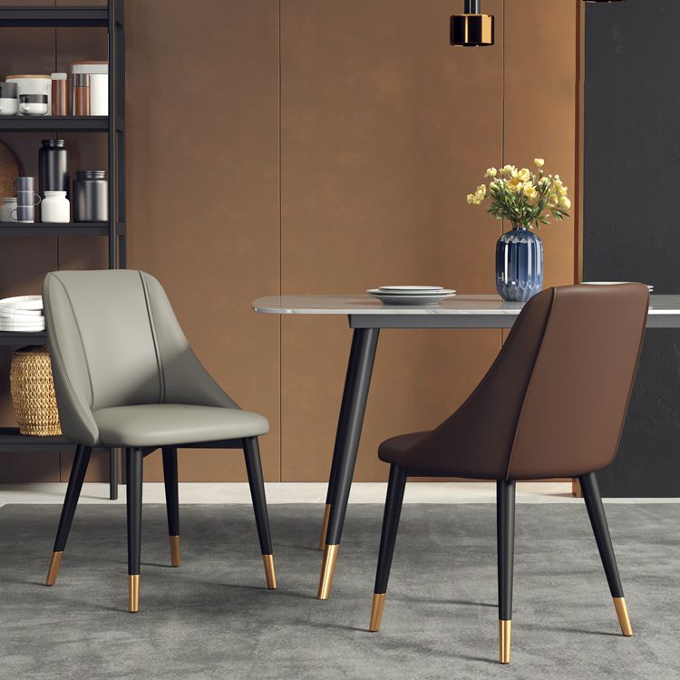Ensemble de chaises d'appoint en cuir Pu de Style Glam, chaise d'appoint de salle à manger avec pieds en métal