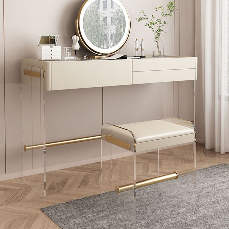 15.74" Wide Make-up Vanity with 3 Storage Drawers Bright White Dresser