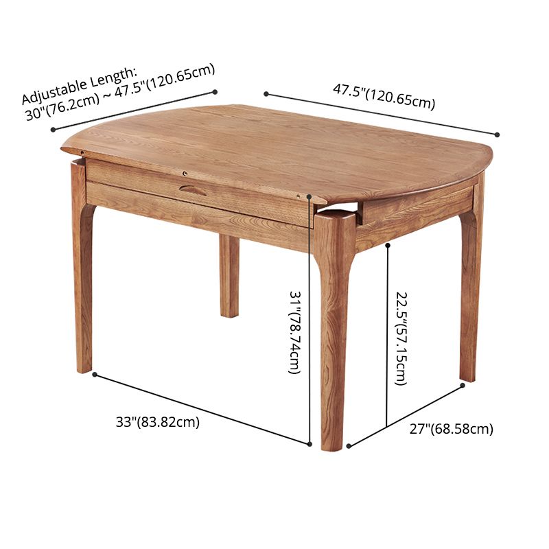 Moderne eetzaad massieve houten ronde vorm 4 poten Basis Uitbreidbare eettafel set