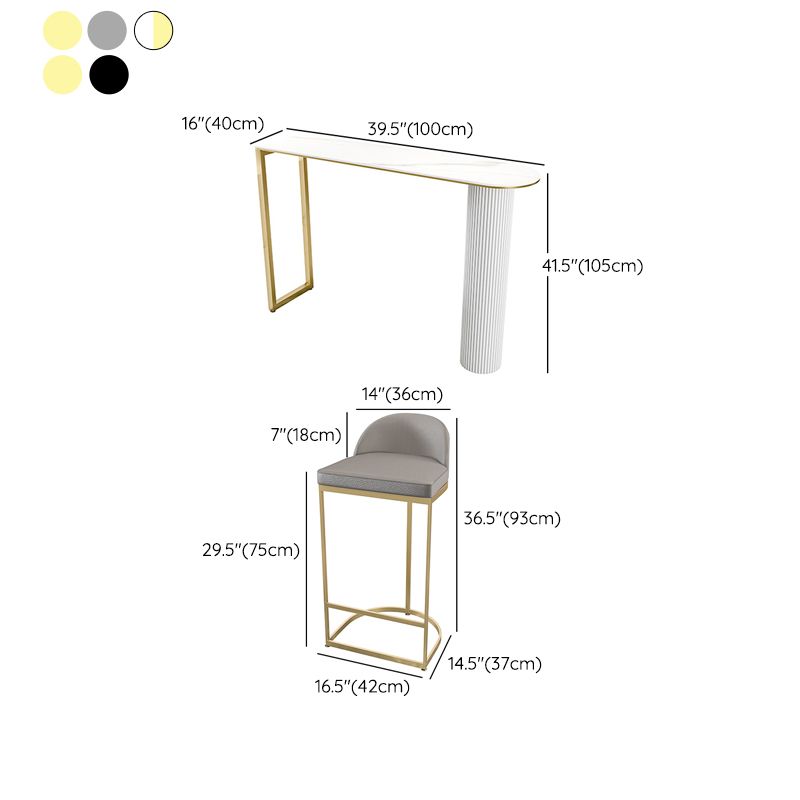 Modern 1/2/5 Pieces Bar Table Set Stone Counter Table with High Stools for Cafe