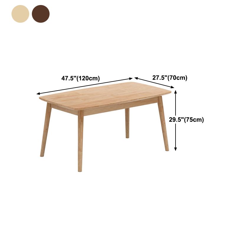 Rectangular Solid Wood Dining Table Modern Furniture with 4 Legs for Home Use